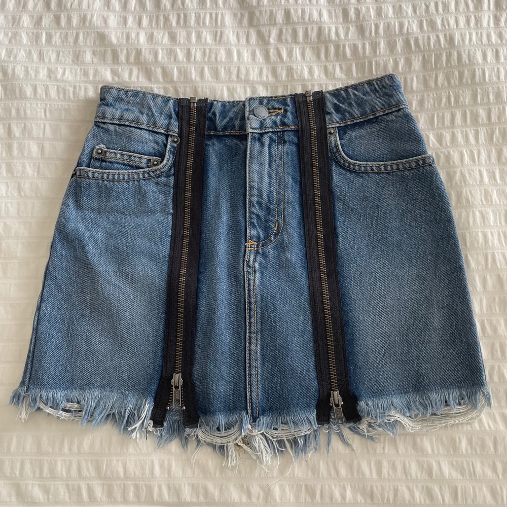 Carmar double zip front skirt